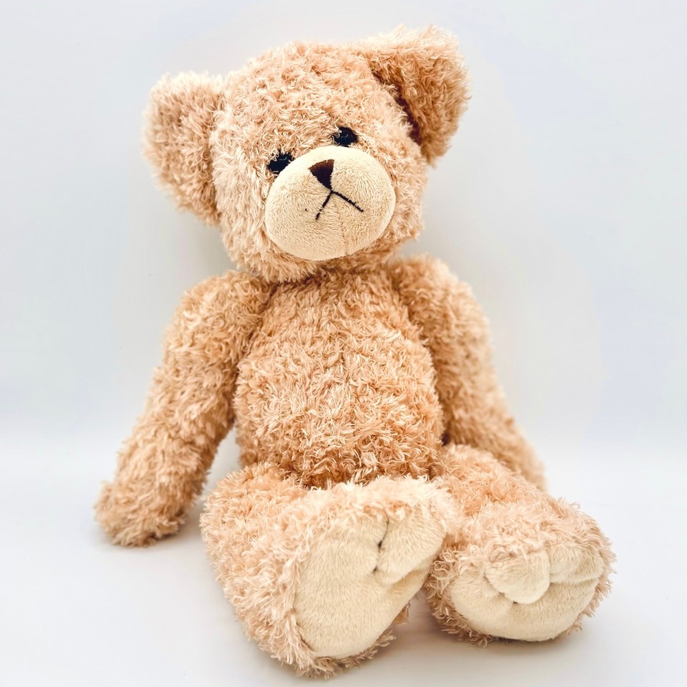 Toys R Us Tan Teddy Bear Plush 12" Stuffed Animal Curly Soft Geoffrey 2013 Y2K